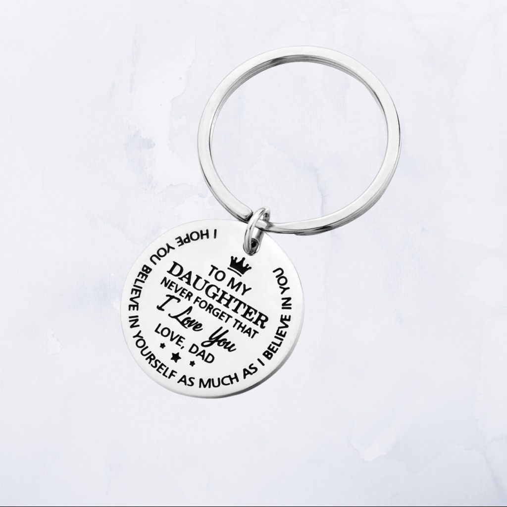 New Daughter Keychain To My Daughter Gift